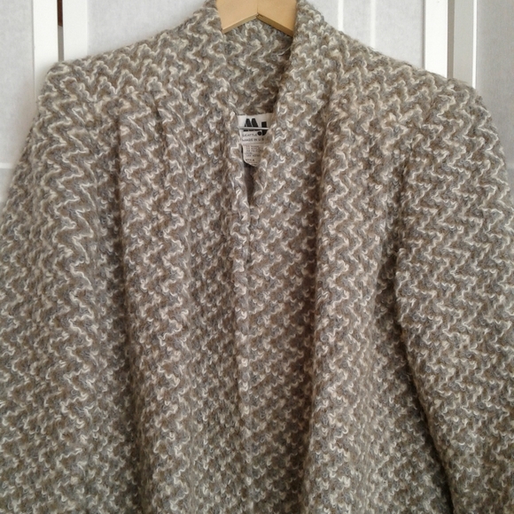 Mj Seattle vintage beige open front mohair coat - Picture 5 of 14